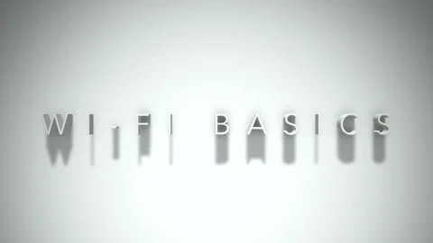 Wi fi basics 3D title animation white text on a white background Stock Footage 299372666
