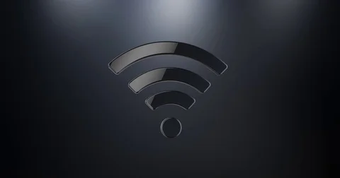 Wi-Fi Black 3d Icon Video stock 69773225