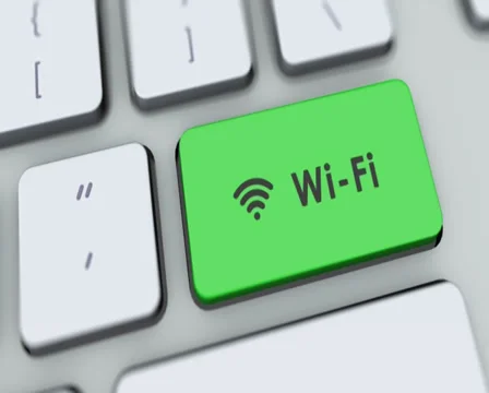 Wi-Fi button on computer keyboard. Key is pressed, click for HD Stock Footage 35647969