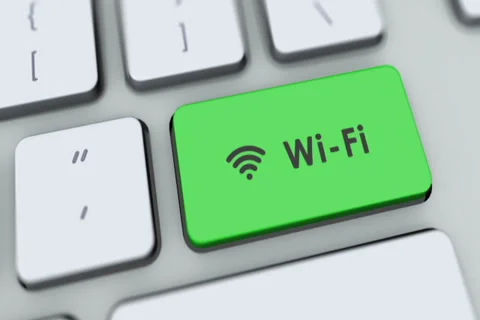 Wi-Fi button on computer keyboard. Key is pressed, click for HD Stock Footage 35648969
