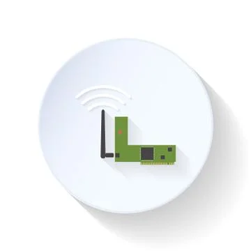 Wi-fi card flat icon Stock Illustration