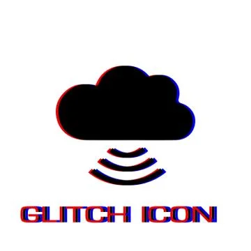 Wi-Fi cloud icon flat Stock Illustration