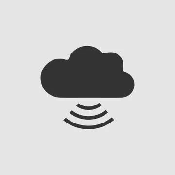Wi-Fi cloud icon flat Stock Illustration