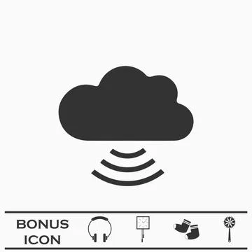 Wi-Fi cloud icon flat イラスト素材