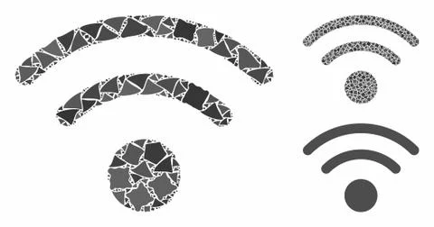 Wi-Fi Composition Icon of Bumpy Items Stockillustratie