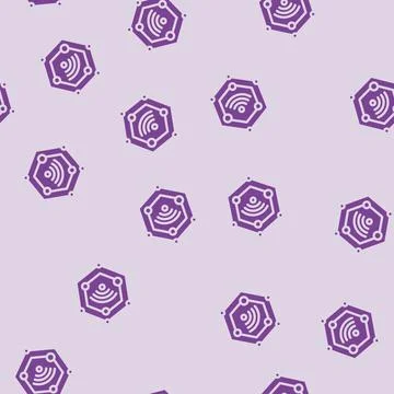 Wi fi connected glyph vector seamless pattern 스톡 일러스트