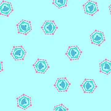 Wi fi connected vector seamless pattern Illustrazione stock