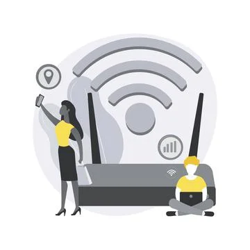 Wi-fi connection abstract concept vector illustration. Stock Illustration
