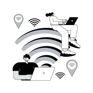 Wi-fi connection abstract concept vector illustration. Stock Illustration