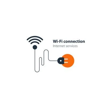 Wi-Fi connection concept, wireless internet access Illustrazione stock