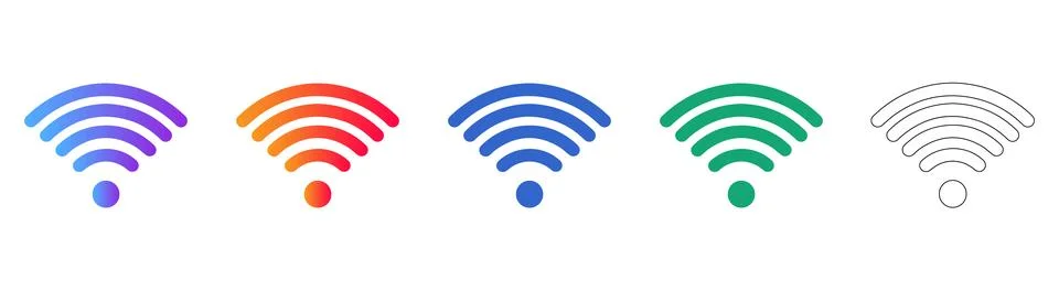 Wi Fi Connection Icon Set for Digital Interfaces Illustrazione stock
