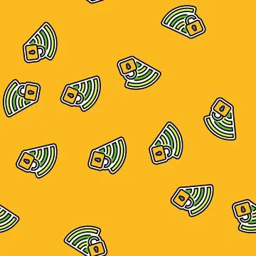Wi fi connectivity vector seamless pattern Stock Illustration