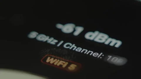 Wi fi data on smartphone screen, macro view Stock Footage 291527266
