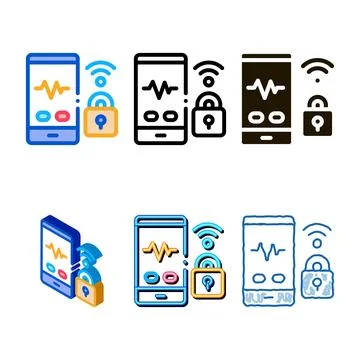 Wi-fi defense icon vector concepts outline Stock Illustration