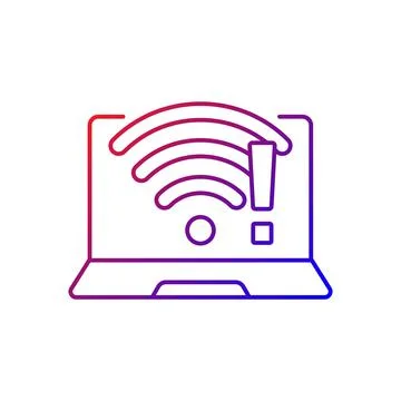 Wi fi does not work gradient linear vector icon Stock Illustration