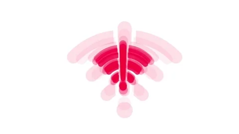 Wi-Fi Error Icon Animation | No Internet Connection Warning Symbol Vídeo Stock 335536176