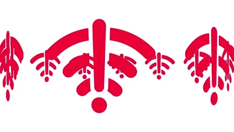 Wi-Fi Error Icon Animation | No Internet Connection Warning Symbol 動画素材 335536272