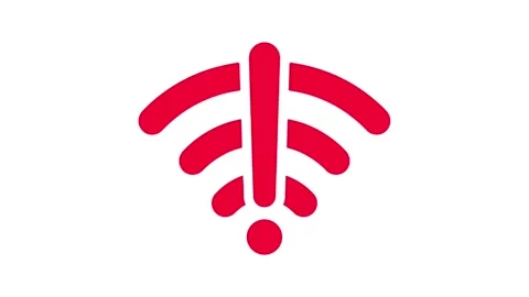 Wi-Fi Error Icon Animation | No Internet Connection Warning Symbol Vídeo Stock 335536317