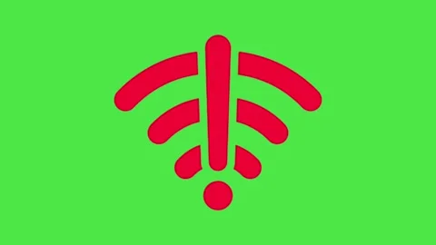 Wi-Fi Error Icon on Green Screen | No Internet Connection Warning Stock Footage 335535972