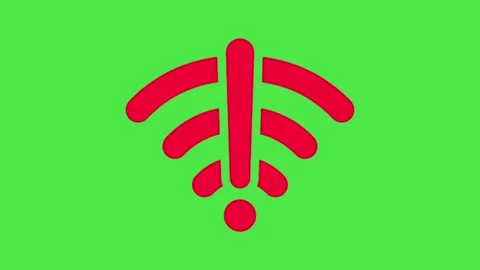 Wi-Fi Error Icon on Green Screen | No Internet Connection Warning 動画素材 335536009