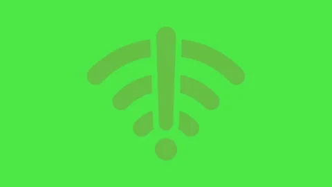 Wi-Fi Error Icon on Green Screen | No Internet Connection Warning 库存影片 335536169