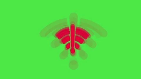 Wi-Fi Error Icon on Green Screen | No Internet Connection Warning Vidéo 335536190