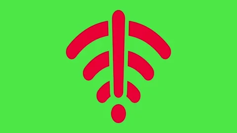 Wi-Fi Error Icon on Green Screen | No Internet Connection Warning Stock-Footage 335536311