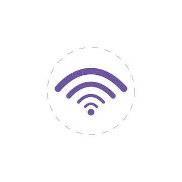 Wi-fi flat icon on white background Stock Illustration