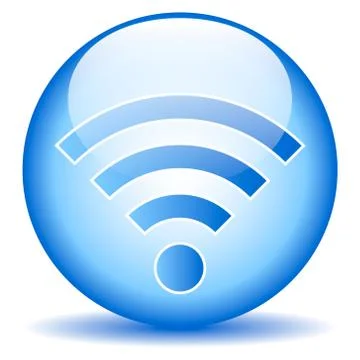 Wi-Fi icon button Stock Illustration