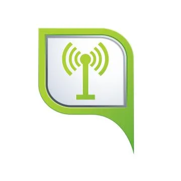Wi fi icon on green pointer Illustrazione stock