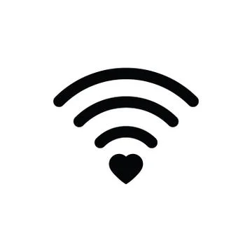 Wi fi icon with heart vector sign Stock Illustration