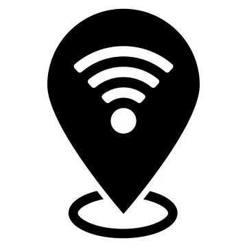 Wi-fi icon. Map pointer symbol for website, gps navigator, apps, business car Stock Illustration