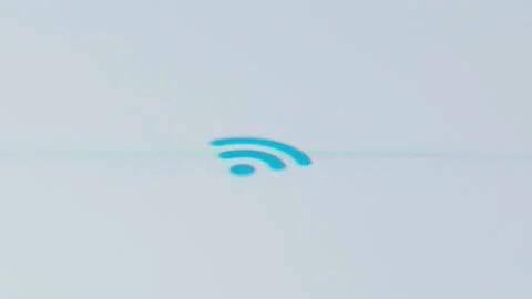 Wi-fi icon on the phone screen. Macro shoot. Pixel Stock Footage 146162648