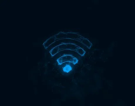 Wi-Fi icon with plexus effect. Connected lines with dots. Illustration Illustrazione stock