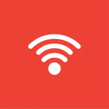 Wi-Fi Icon On Red Background. Red Flat Style Vector Illustration Stock Illustration