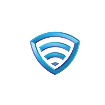 Wi-Fi icon shield 3d vector Stock Illustration