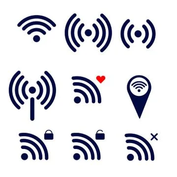 Wi fi icon. vector set image Stock Illustration