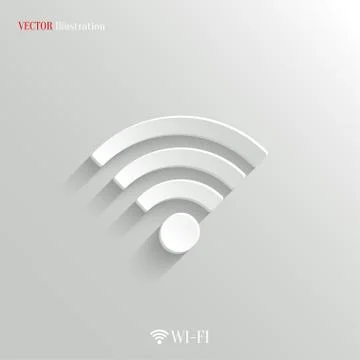 Wi-fi icon - vector white app button Stock Illustration