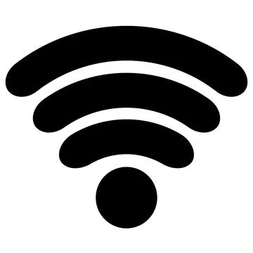 Wi-Fi icon. Wireless network for data transmission and device interconnection. Stock Illustration