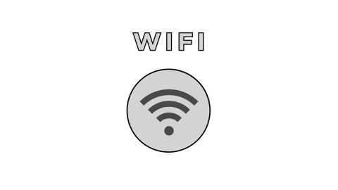 Wi-Fi Iconic Reveal with Bold Wi-Fi Text – Network Animation Stock Footage 287113802