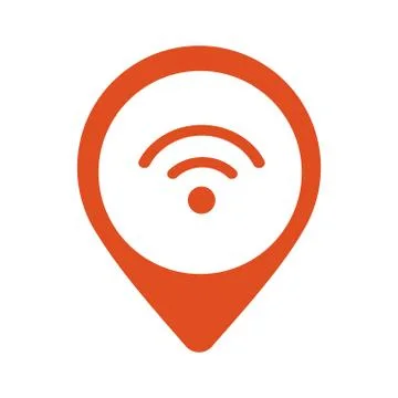 Wi-fi location pointer icon vector. Stock Illustration