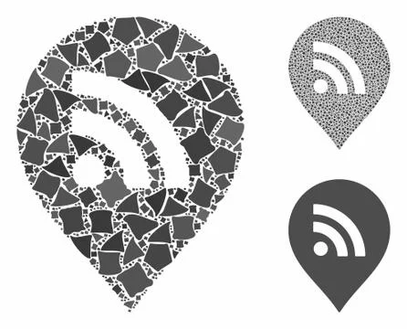 Wi-Fi marker Composition Icon of Tremulant Items Stock Illustration