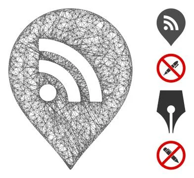Wi-Fi Marker Web Vector Mesh Illustration 스톡 일러스트