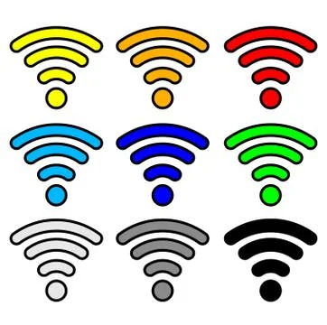 Wi-fi matted hotspot wireless signal symbol icon Stock Illustration