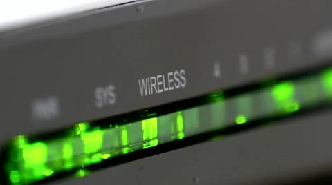 Wi-Fi Modem Lights Flashing Stock Footage 53471444