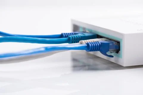 Wi-fi modem with long wire Stock Photos