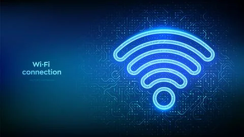 Wi-Fi network. Wi Fi icon. Wlan access, wireless hotspot signal symbol. Mobil Stock Illustration