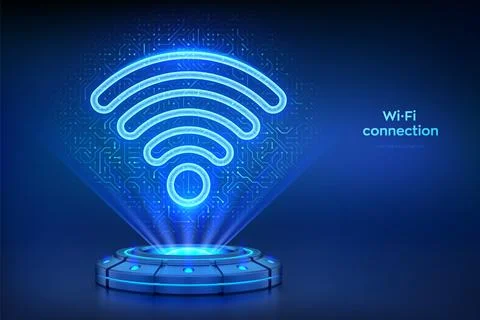Wi-Fi network. Wlan access, wireless hotspot signal symbol. Mobile connecti.. Stock Illustration