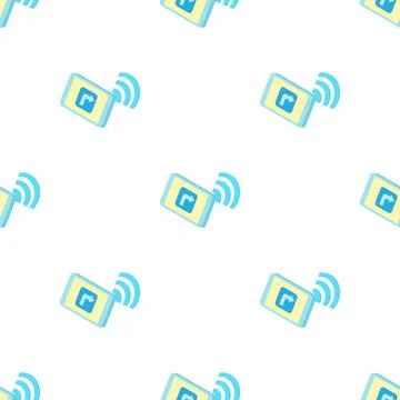 Wi Fi on phone pattern seamless vector Stock Illustration