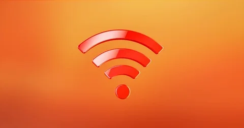 Wi-Fi Red 3d Icon Stock Footage 69773367